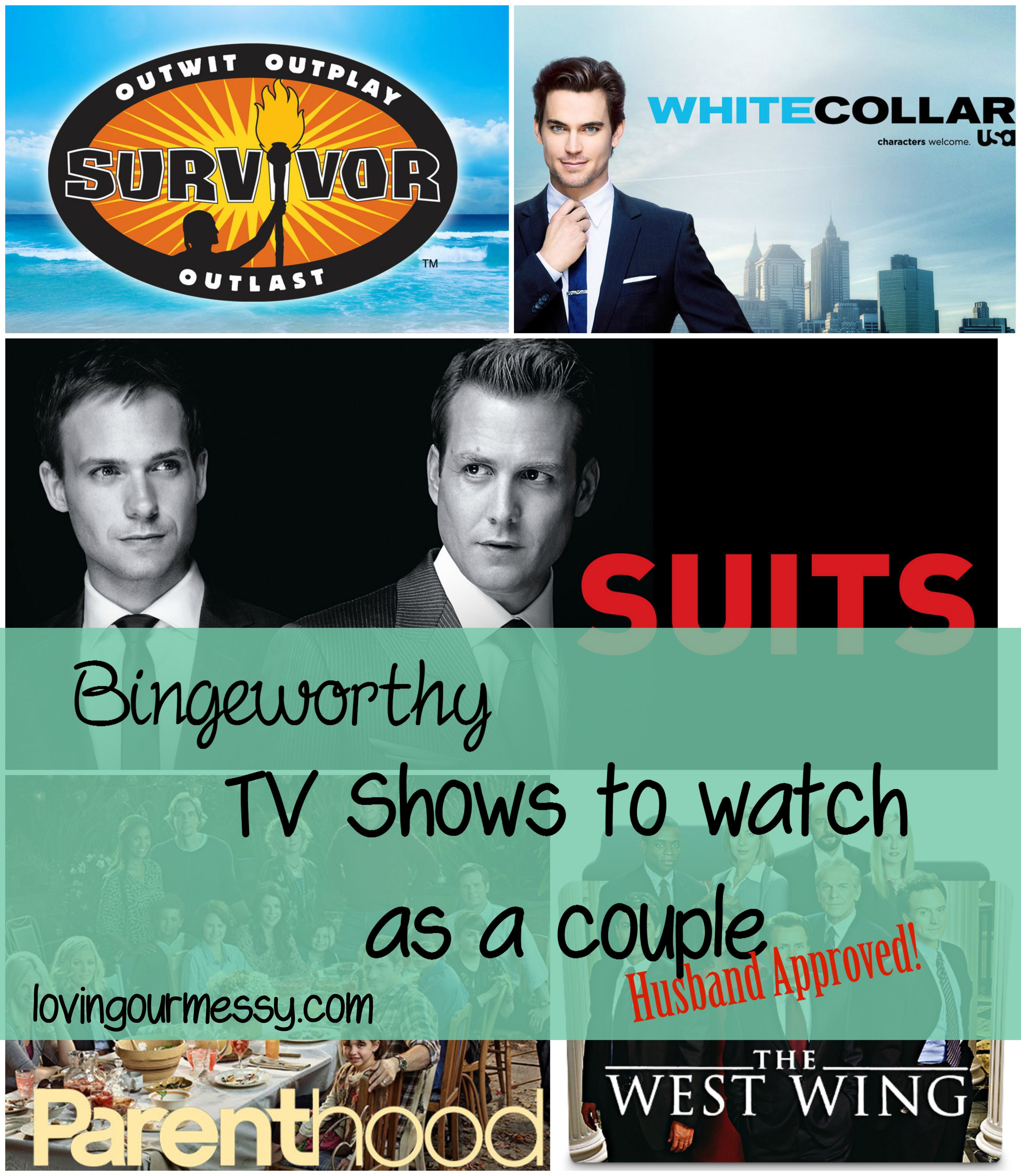 TV show collage with text