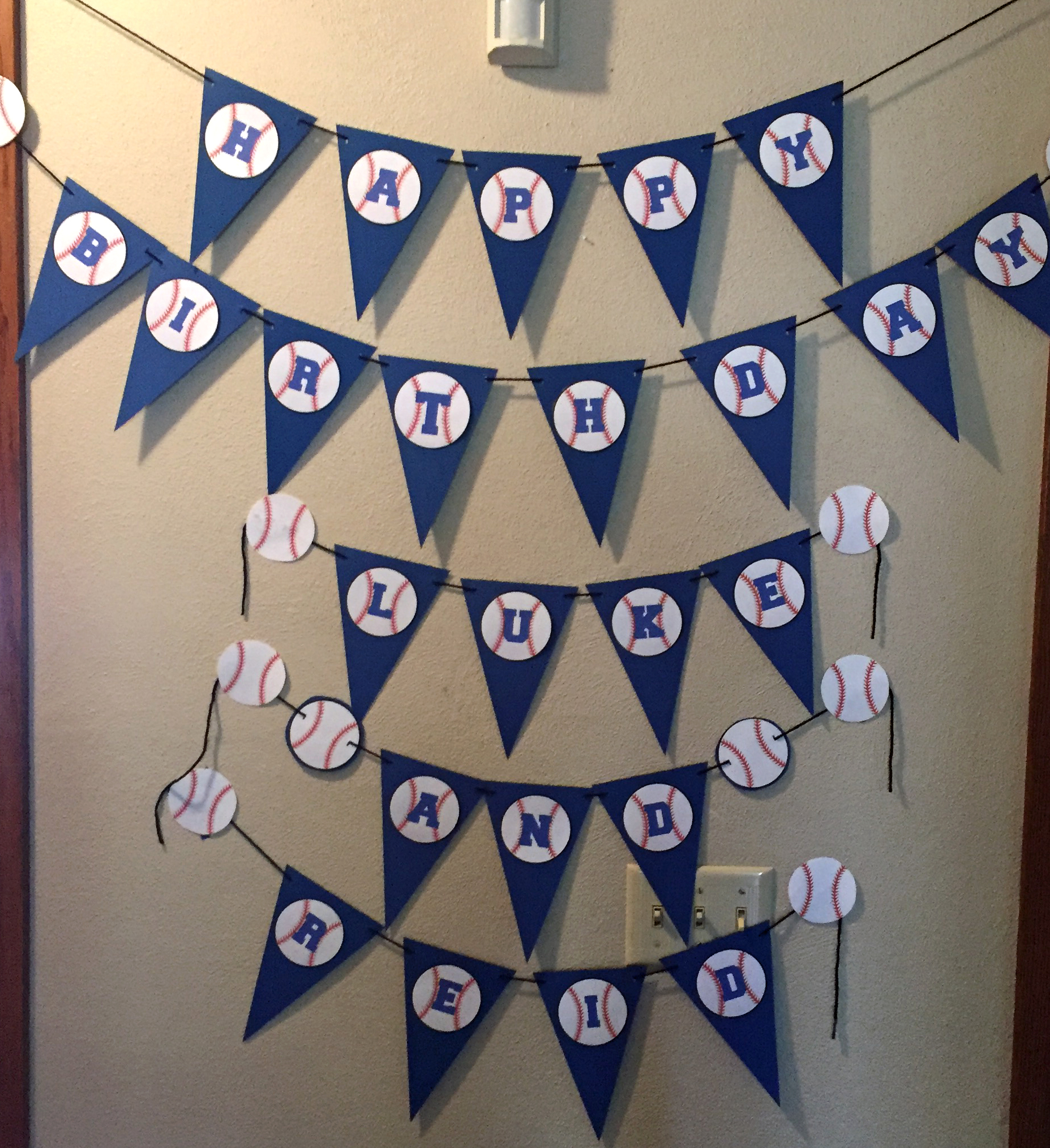 Baseball birthday banner