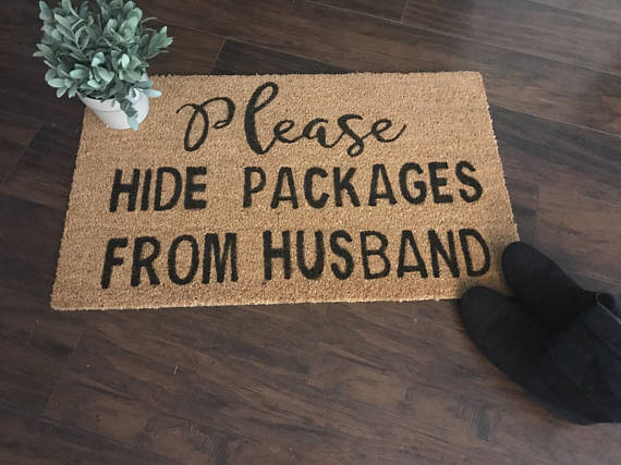 Please hide packages from husband