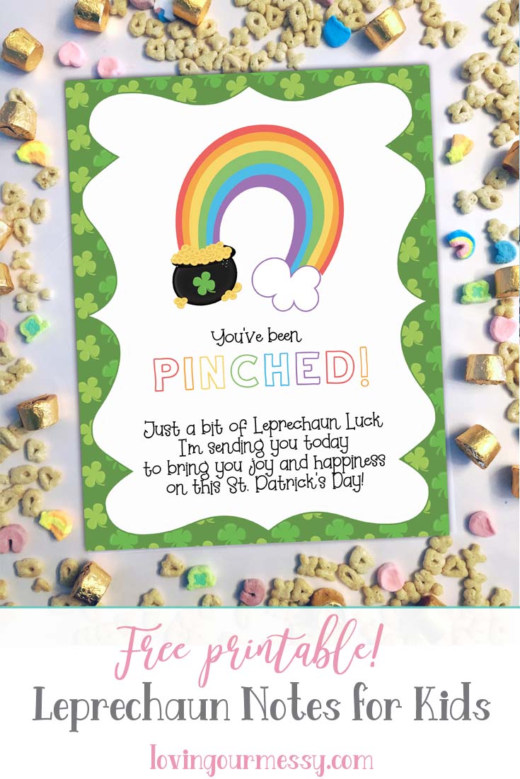 Leprechaun notes for kids pin